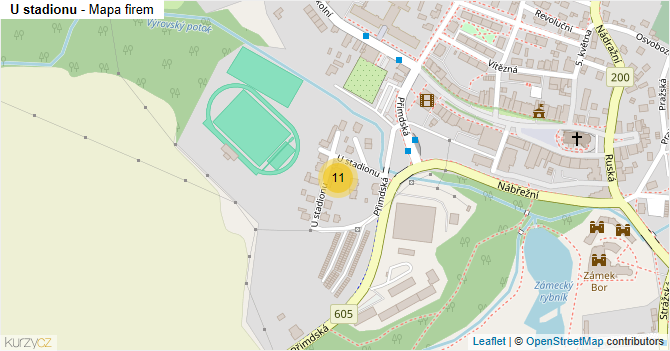 U stadionu - mapa firem