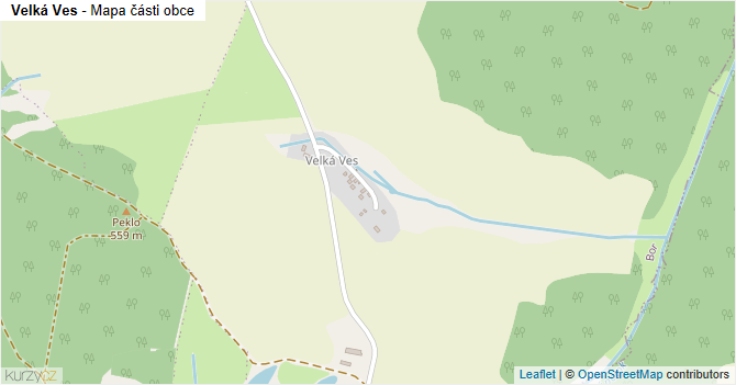 Velká Ves - mapa části obce