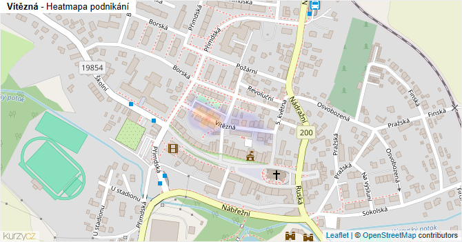 Vítězná - mapa podnikání