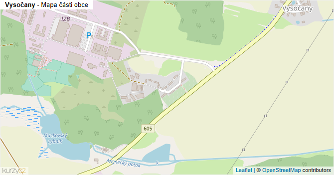 Vysočany - mapa části obce