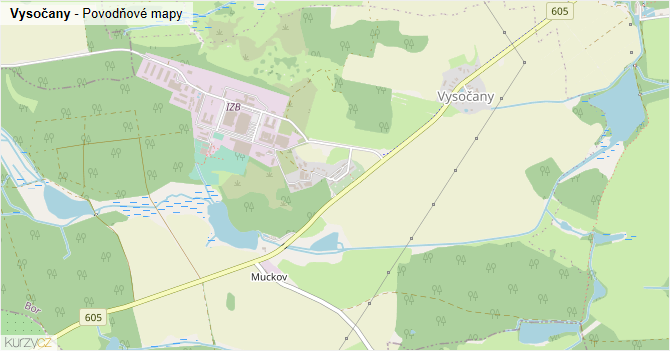 Vysočany - záplavové mapy stoleté vody
