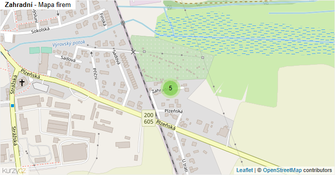 Zahradní - mapa firem
