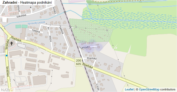 Zahradní - mapa podnikání