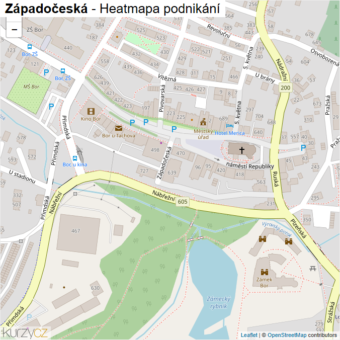Mapa Západočeská - Firmy v ulici.