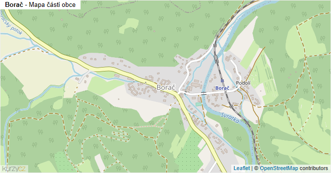 Borač - mapa části obce