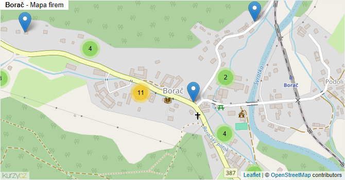 Borač - mapa firem