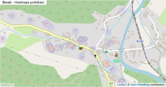 Borač - mapa podnikání
