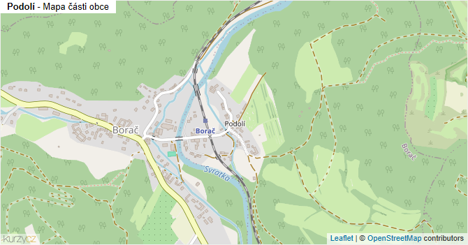 Podolí - mapa části obce