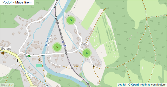 Podolí - mapa firem