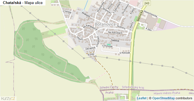 Chatařská - mapa ulice