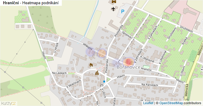 Hraniční - mapa podnikání