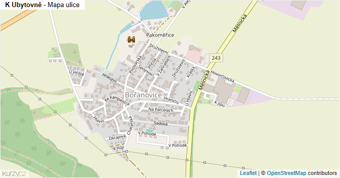 K Ubytovně - mapa ulice