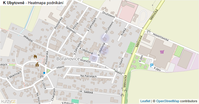 K Ubytovně - mapa podnikání