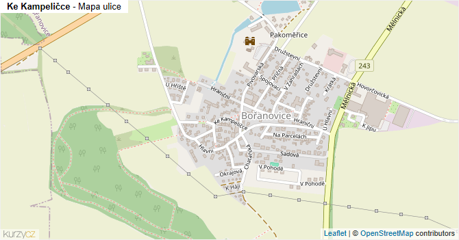 Ke Kampeličce - mapa ulice