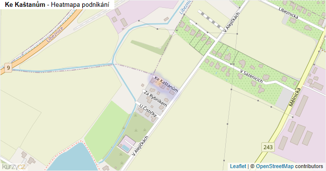 Ke Kaštanům - mapa podnikání