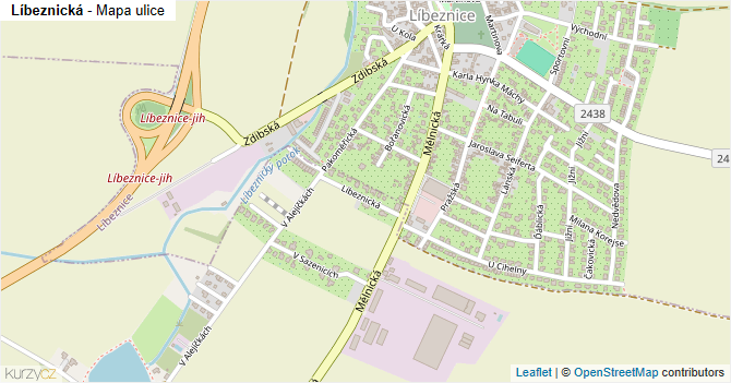 Líbeznická - mapa ulice