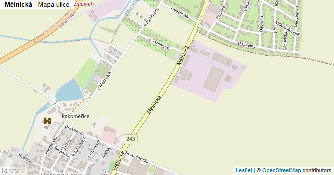 Mělnická - mapa ulice
