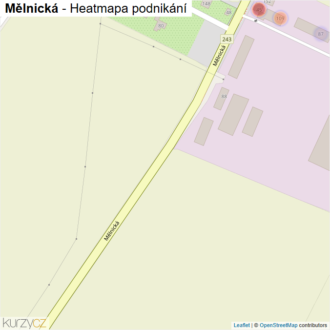 Mapa Mělnická - Firmy v ulici.