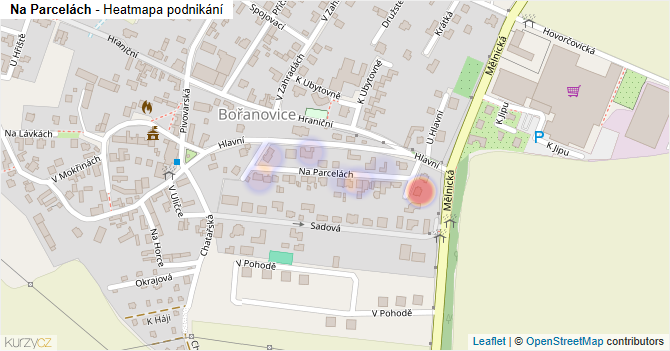 Na Parcelách - mapa podnikání