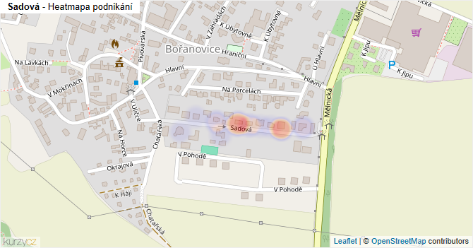 Sadová - mapa podnikání