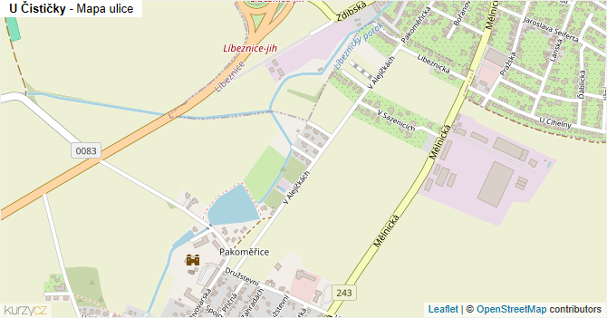 U Čističky - mapa ulice