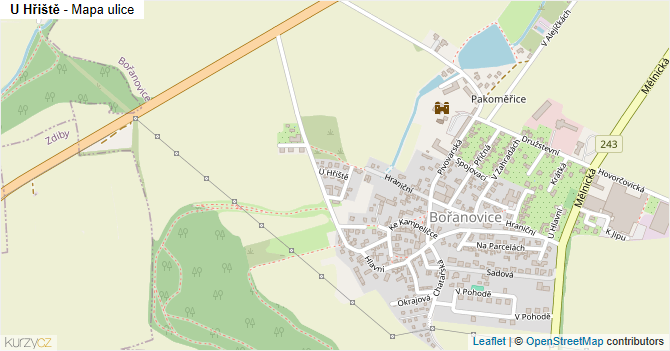 U Hřiště - mapa ulice