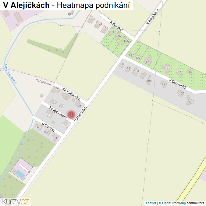 Mapa V Alejíčkách - Firmy v ulici.