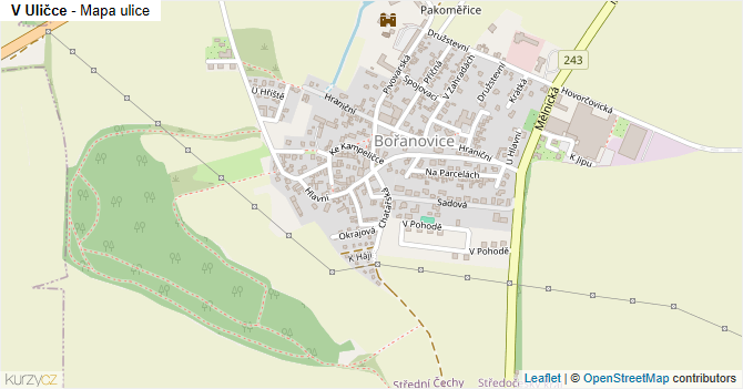 V Uličce - mapa ulice