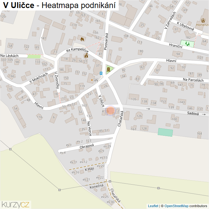 Mapa V Uličce - Firmy v ulici.