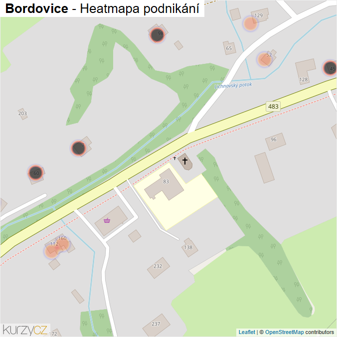 Mapa Bordovice - Firmy v obci.