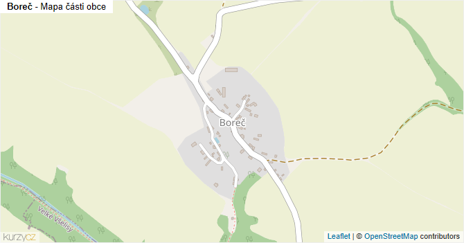 Boreč - mapa části obce