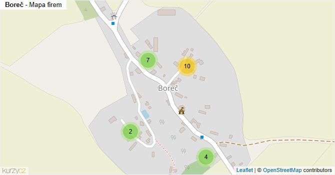 Boreč - mapa firem
