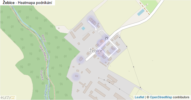Žebice - mapa podnikání