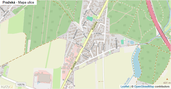Pražská - mapa ulice