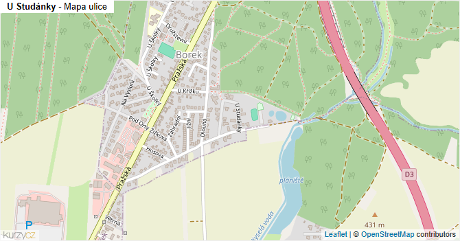 U Studánky - mapa ulice