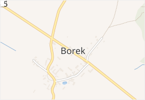 Borek v obci Borek - mapa části obce