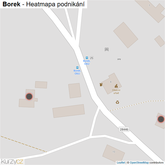 Mapa Borek - Firmy v obci.