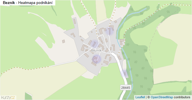 Bezník - mapa podnikání