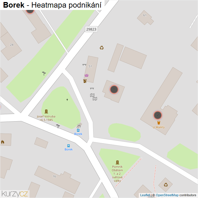 Mapa Borek - Firmy v obci.