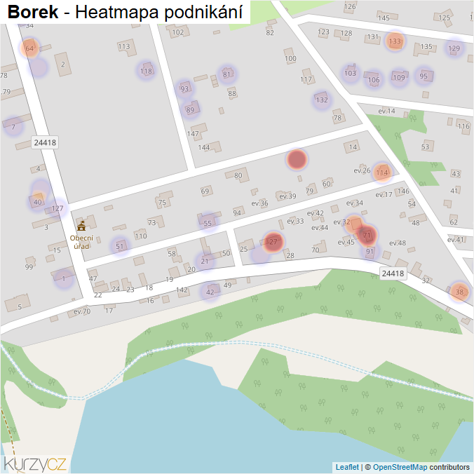 Mapa Borek - Firmy v části obce.