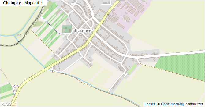 Chalúpky - mapa ulice