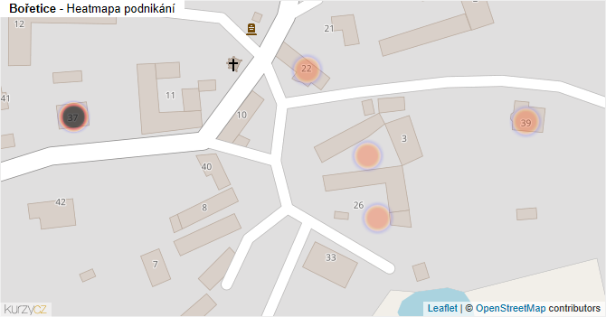 Bořetice - mapa podnikání