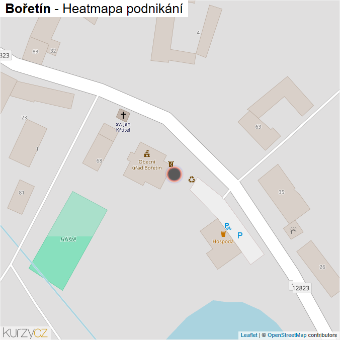 Mapa Bořetín - Firmy v obci.