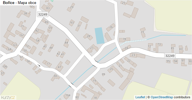 Bořice - mapa obce