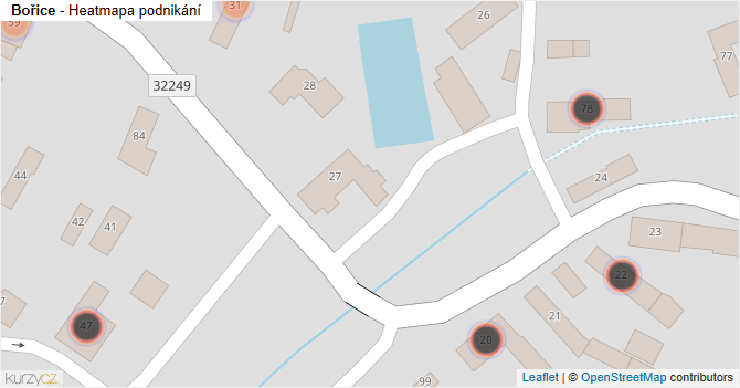 Bořice - mapa podnikání