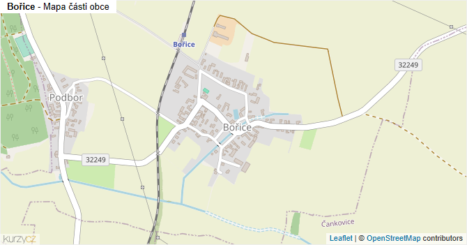 Bořice - mapa části obce