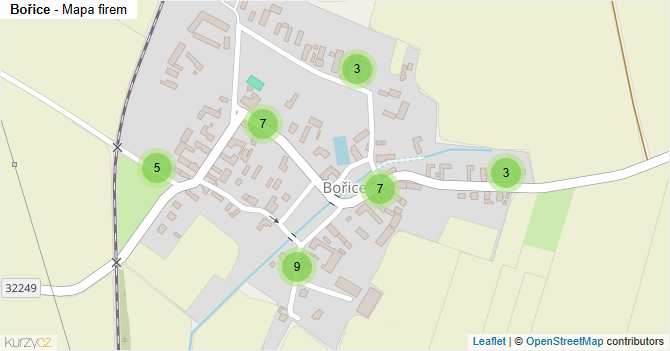Bořice - mapa firem