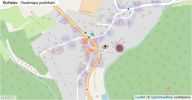 Bořislav - mapa podnikání