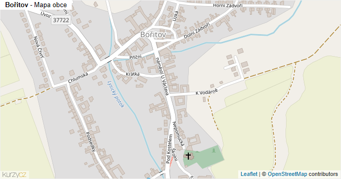 Bořitov - mapa obce