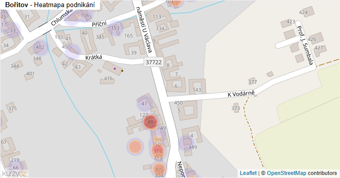Bořitov - mapa podnikání